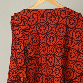 Orange - Hand Batik Print Cotton Wrap Around Skirt 02