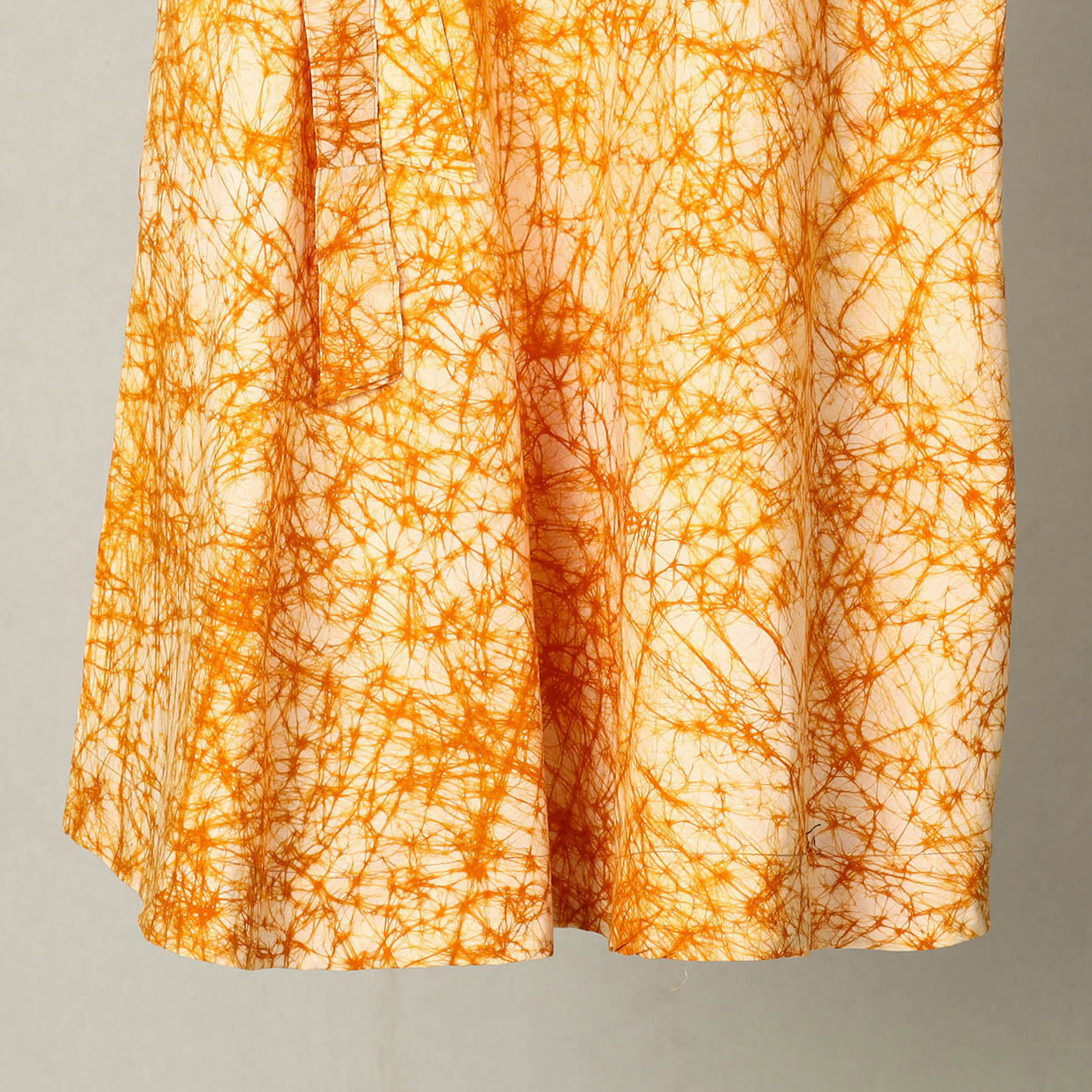 Orange Hand Batik Print Cotton Wrap Around Skirt