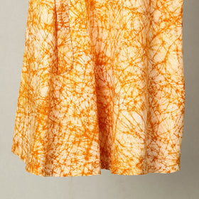 Orange Hand Batik Print Cotton Wrap Around Skirt