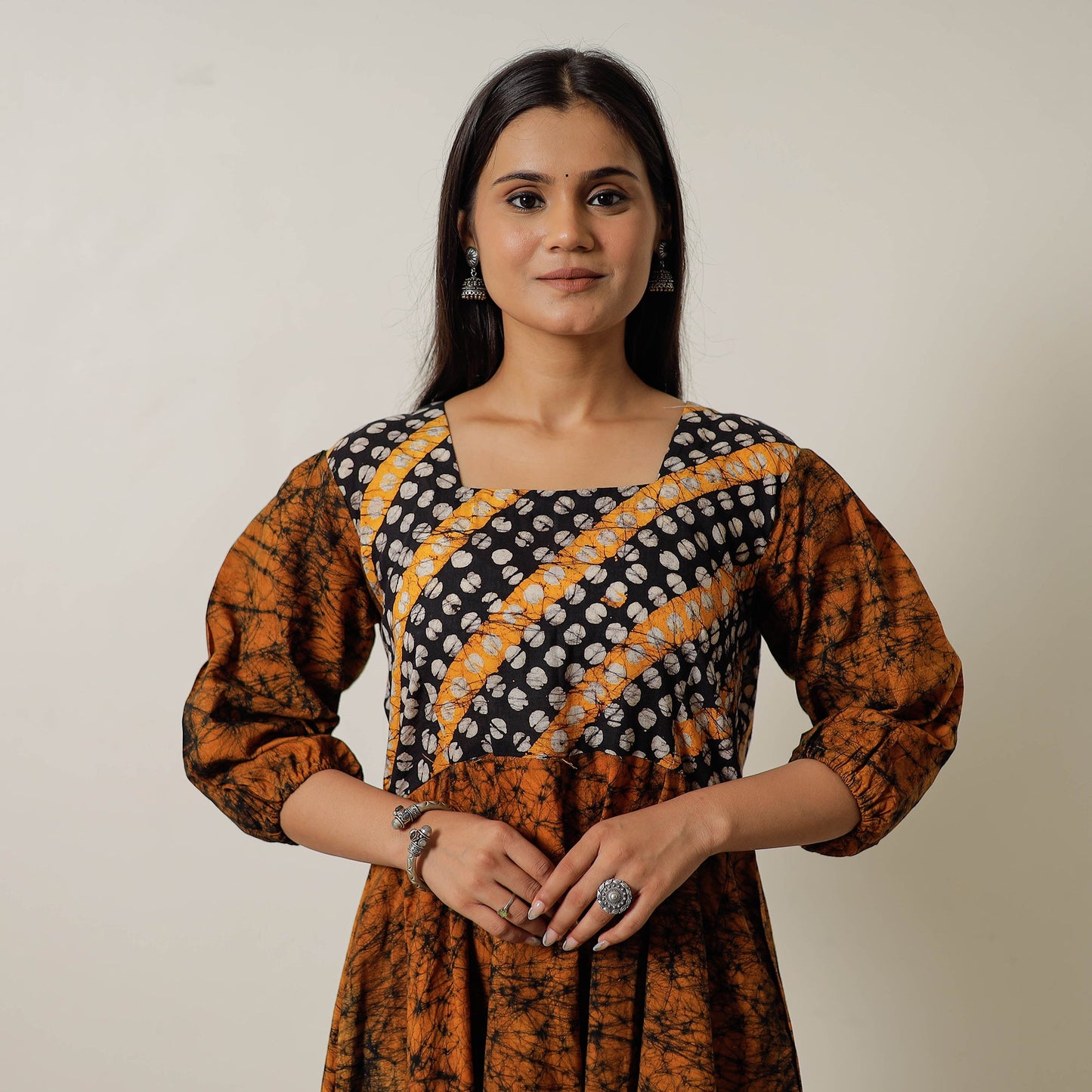 Buy Hand Batik Printed Cotton Flared Dress 04 Online l iTokri.com