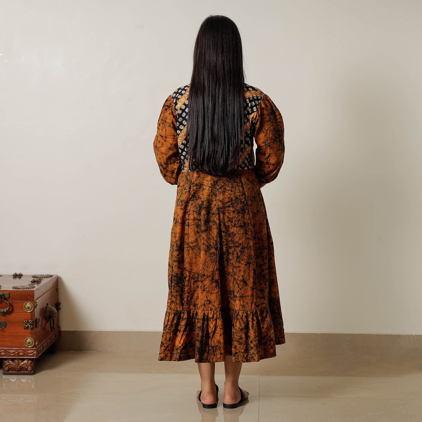 Buy Hand Batik Printed Cotton Flared Dress 04 Online l iTokri.com
