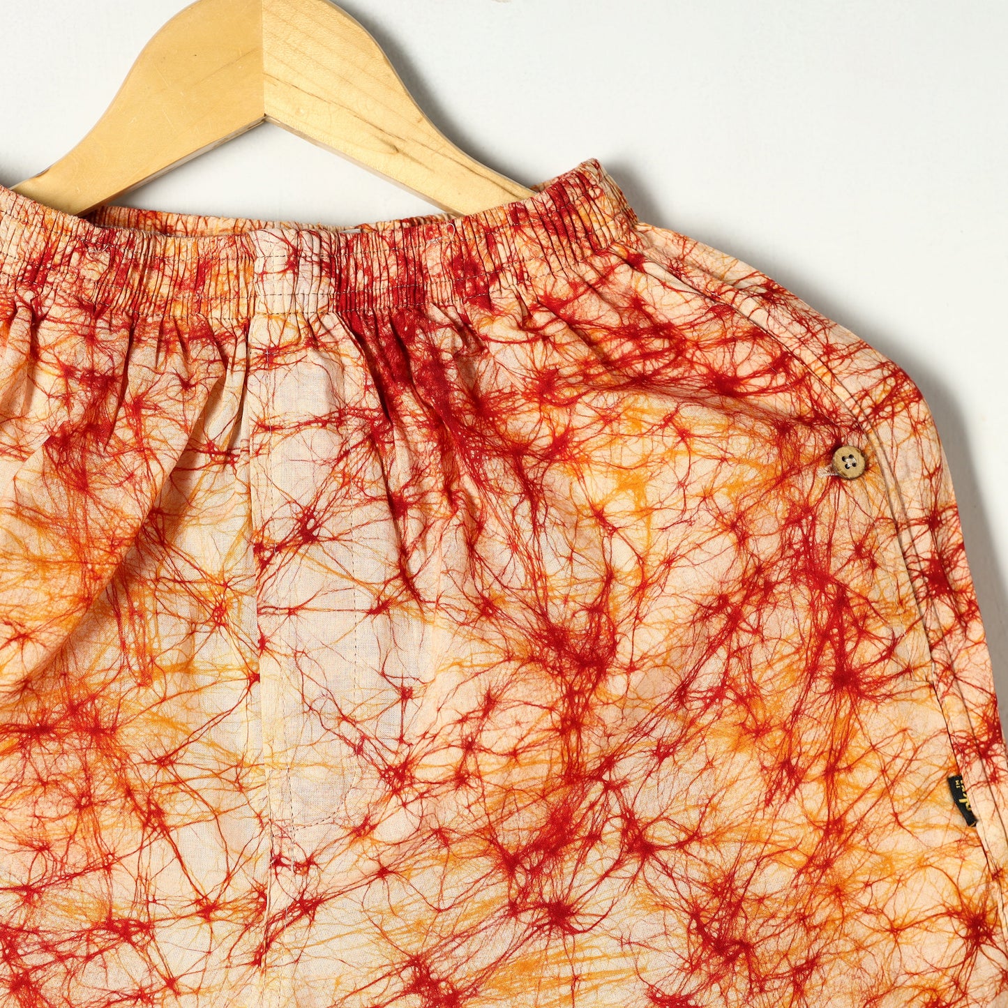 Orange - hand batik printed cotton unisex boxer/shorts