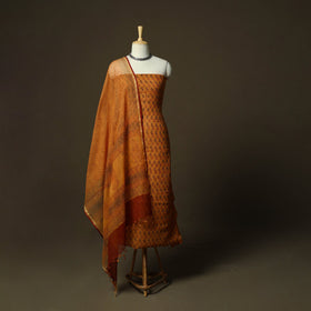 Hand block bagh print natural dyed kota doria cotton 3pc