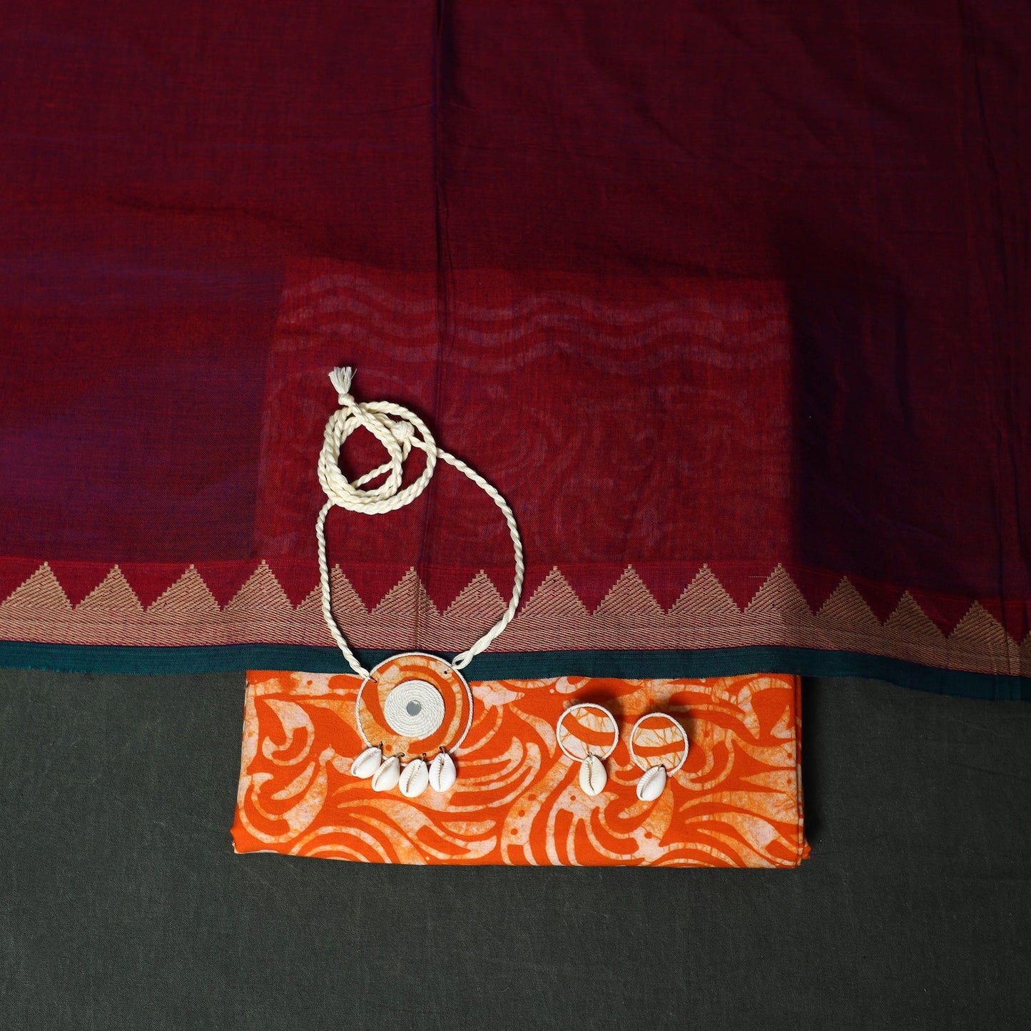 Hand block batik print cotton 2pc unstitched dress material