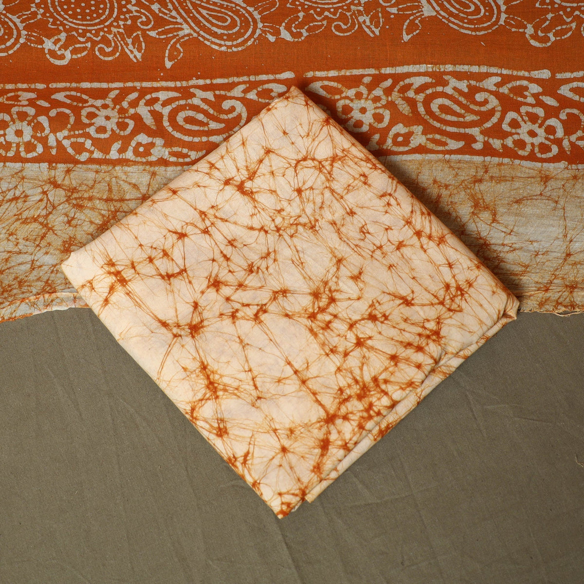 Hand batik cotton 3pc unstitched dress material 08