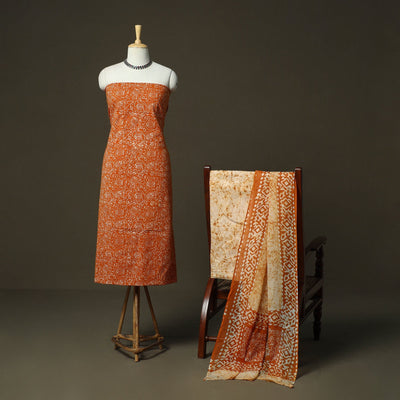 Hand batik cotton 3pc unstitched dress material 13