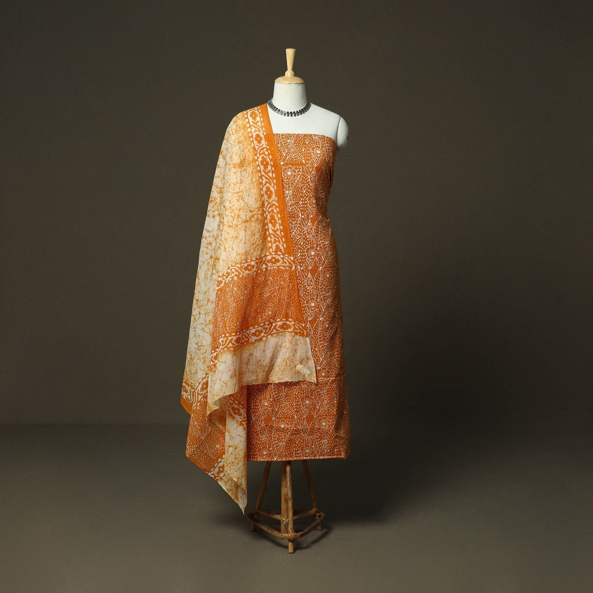 Hand batik cotton 3pc unstitched dress material 14
