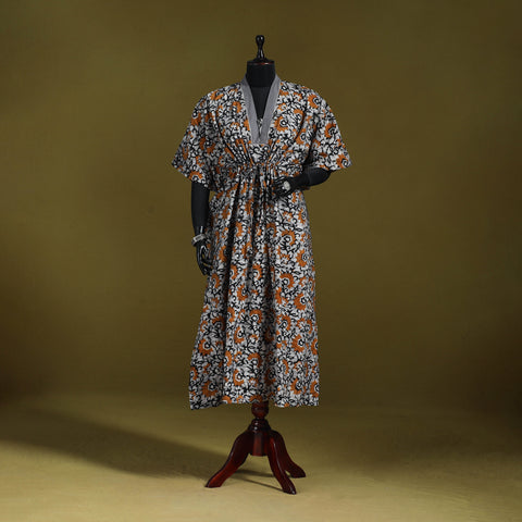 Hand batik cotton long kaftan 21 - handcrafted