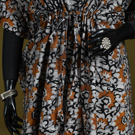 Hand batik cotton long kaftan 21 - handcrafted