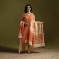 Hand block batik print cotton suit set with dupatta