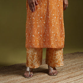 Hand block batik print cotton suit set with dupatta