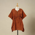 Orange - cotton bagh kaftan with tie-up waist (medium) 05