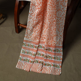 Hand block print cotton sanganeri 3pc unstitched dress