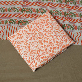 Hand block print cotton sanganeri 3pc unstitched dress