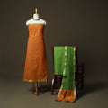 Hand block print mangalagiri cotton 3pc unstitched dress