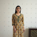 Buy Hand Block Printed Cotton Straight Bagru Kurta