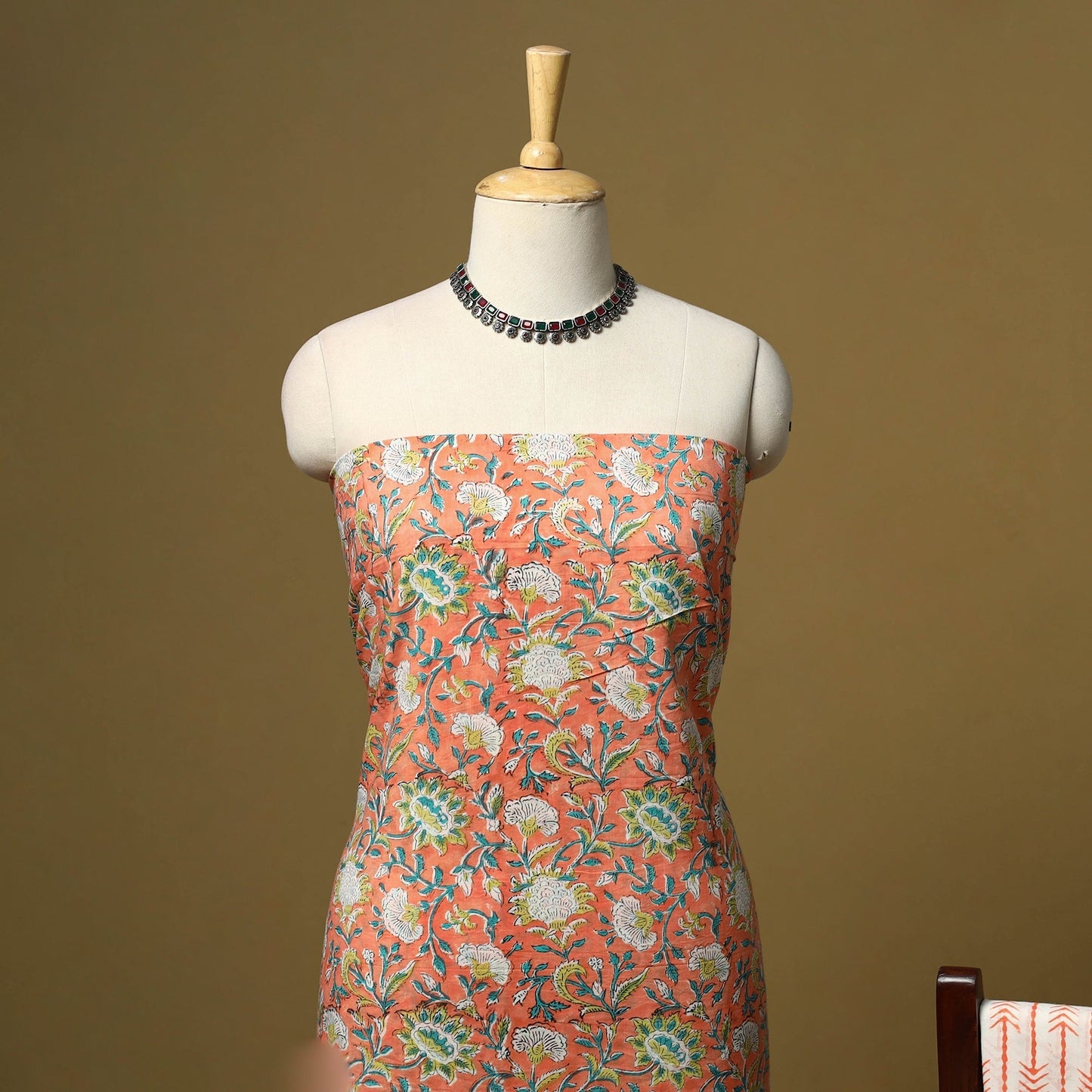 Hand sanganeri cotton 3pc unstitched dress material 07