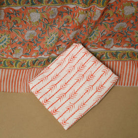 Hand sanganeri cotton 3pc unstitched dress material 07