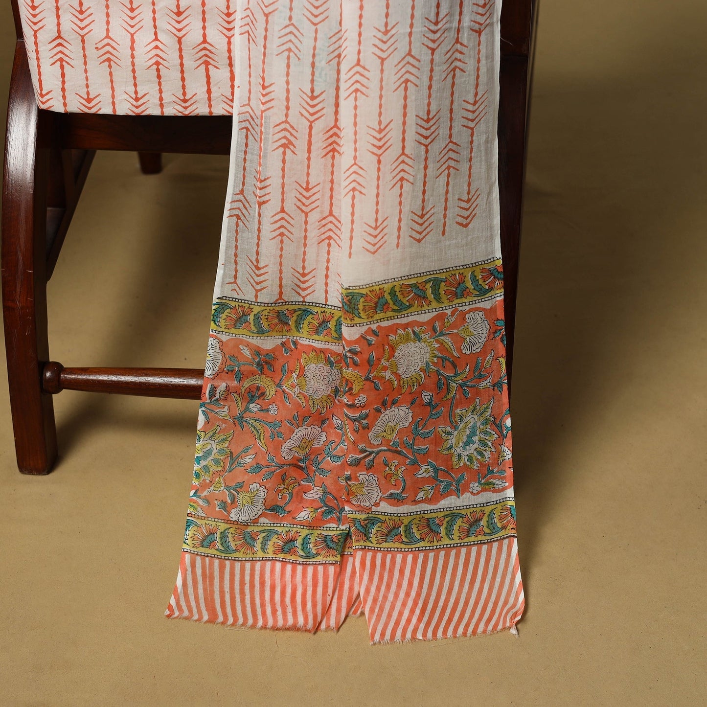 Hand sanganeri cotton 3pc unstitched dress material 07