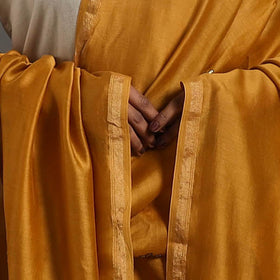 Orange - hand embroidered chanderi silk handloom kashida