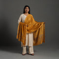 Orange - hand embroidered chanderi silk handloom kashida