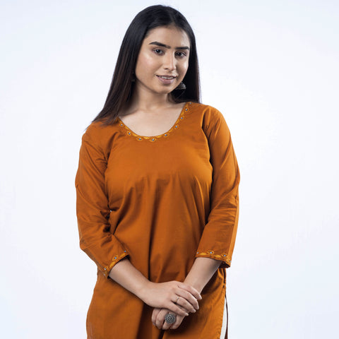 Buy iTokri Casuals - Hand Embroidered Cotton Long Kurta Online at iTokri.com