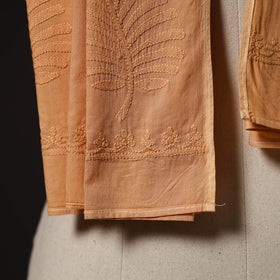 Orange - hand embroidered lucknow chikankari cotton stole