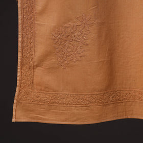 Orange - hand embroidered lucknow chikankari cotton stole