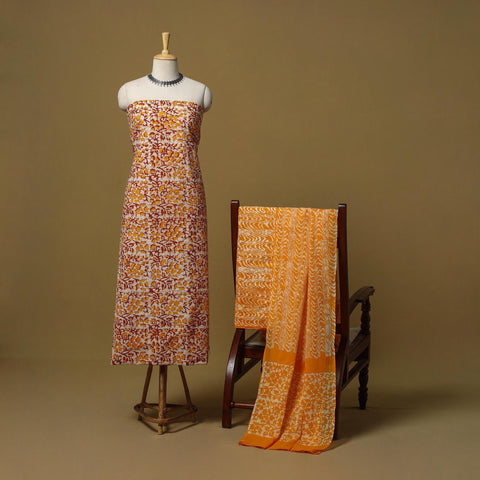 Hand kutch batik cotton 3pc unstitched dress material 26