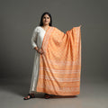 Orange - hand mul cotton dabu bagru dupatta 02 - handcrafted