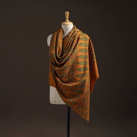 Hand natural dyed handwoven acrylic wool shawl 25