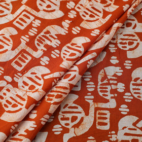  Orange Hand Printed Cotton Batik Fabric