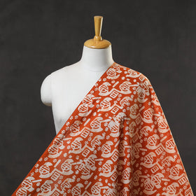  Orange Hand Printed Cotton Batik Fabric