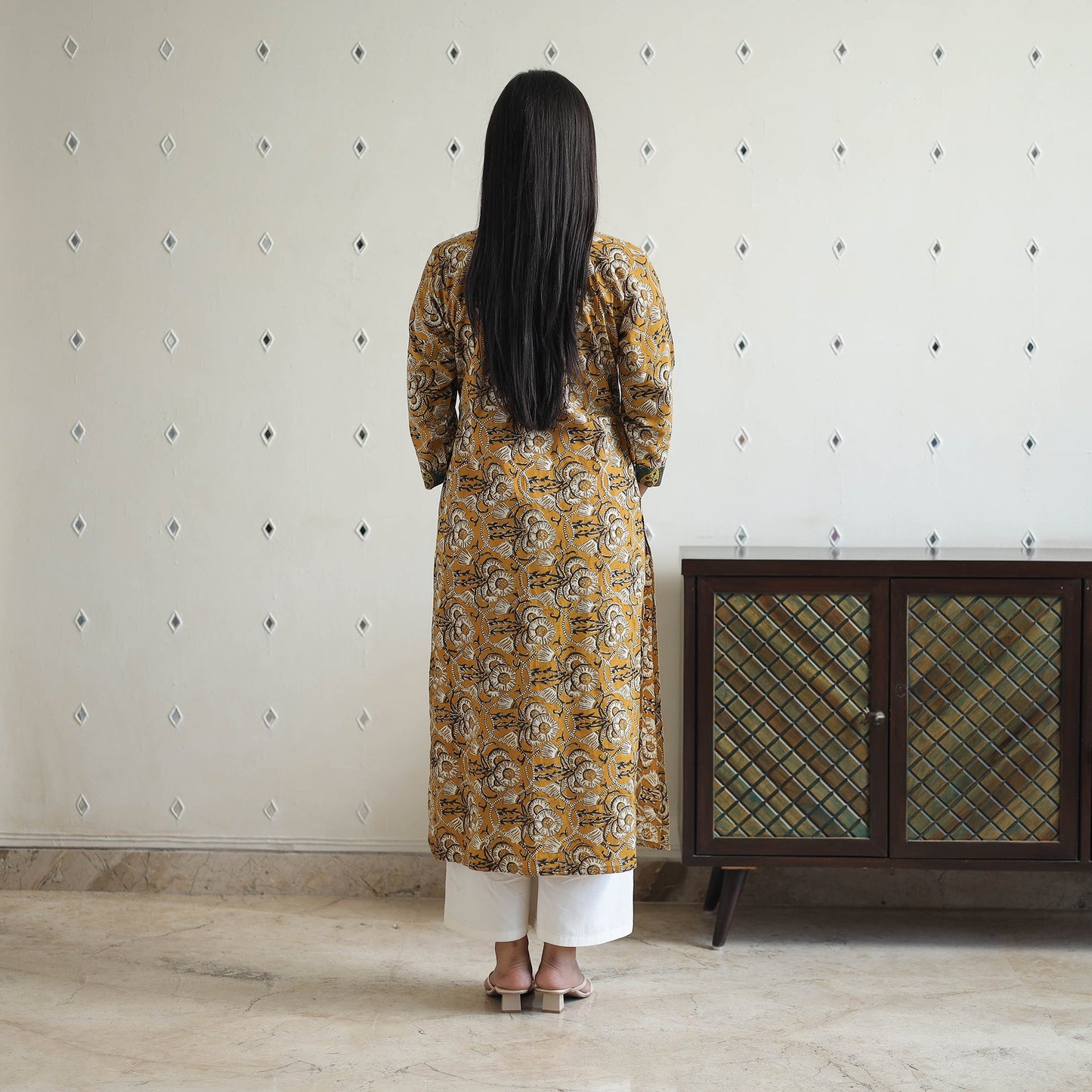 Buy Hand Block Printed Cotton Straight Bagru Kurta