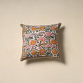 Hand sanganeri floral cushion cover 17 - handcrafted