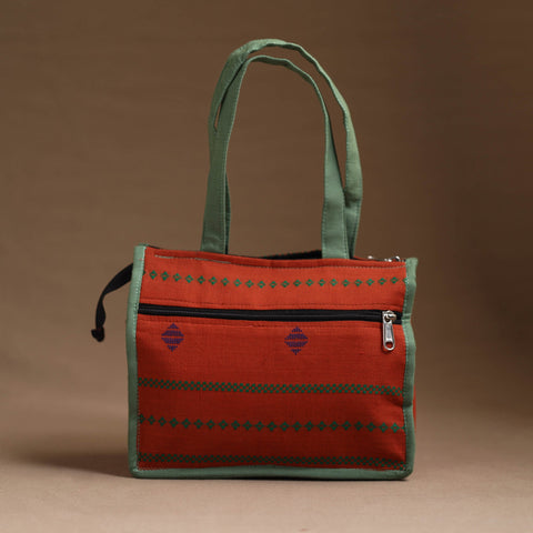 Orange Handcrafted Cotton Hand Bag 02