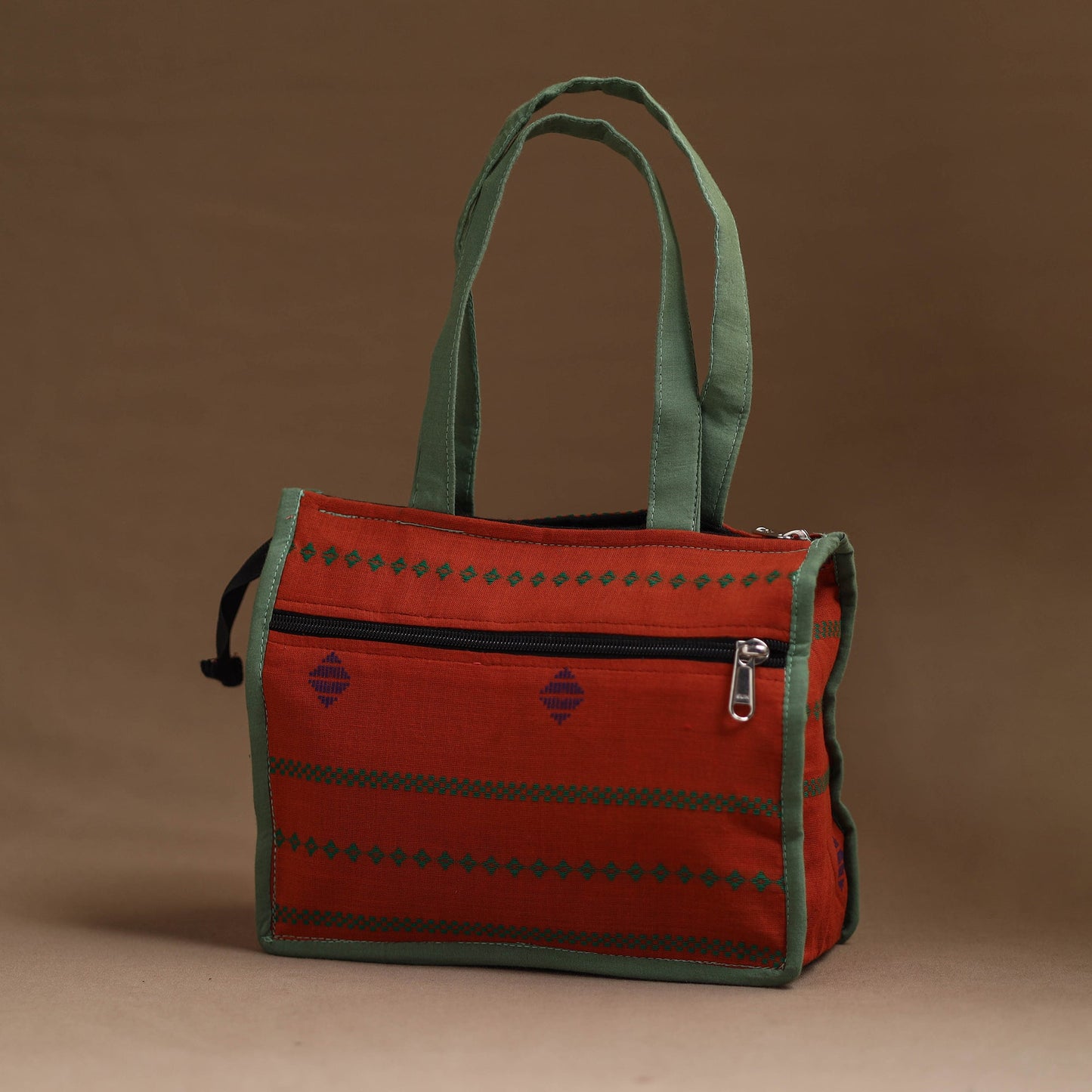 Orange Handcrafted Cotton Hand Bag 02
