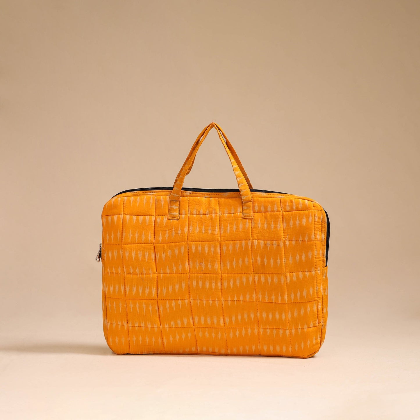 Orange - handcrafted cotton quilted laptop bag 09