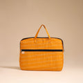 Orange - handcrafted cotton quilted laptop bag 09