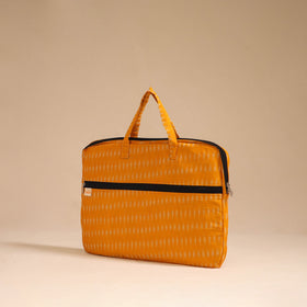 Orange - handcrafted cotton quilted laptop bag 09