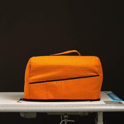Orange Handcrafted Cotton Sewing Machine Cover 