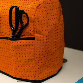 Orange Handcrafted Cotton Sewing Machine Cover 