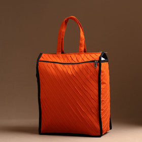 Orange Handcrafted Cotton Shopping Bag 05