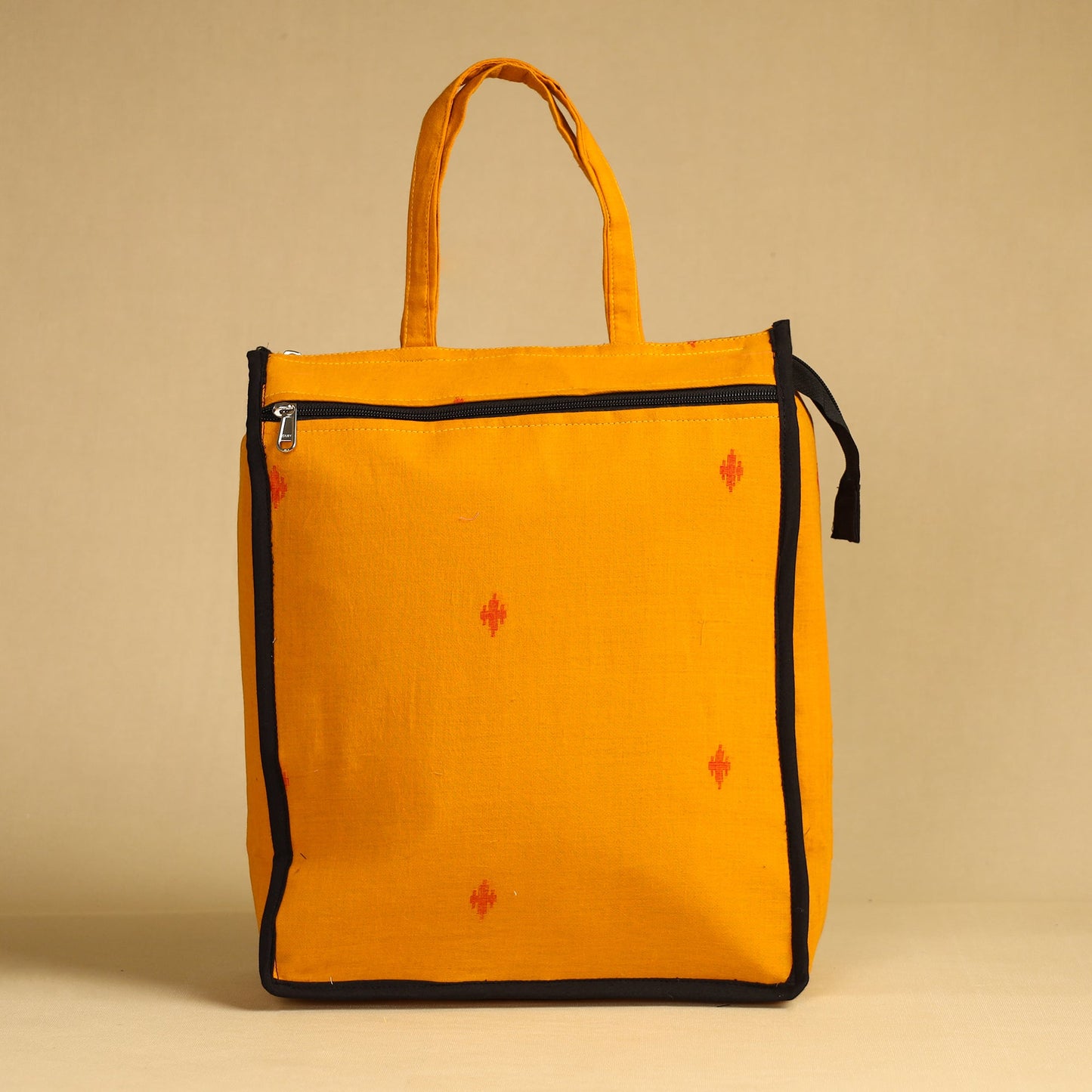 orange Handcrafted Cotton Shopping Bag 09