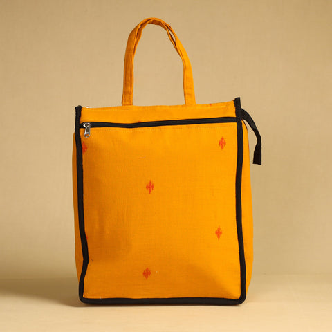 orange Handcrafted Cotton Shopping Bag 09