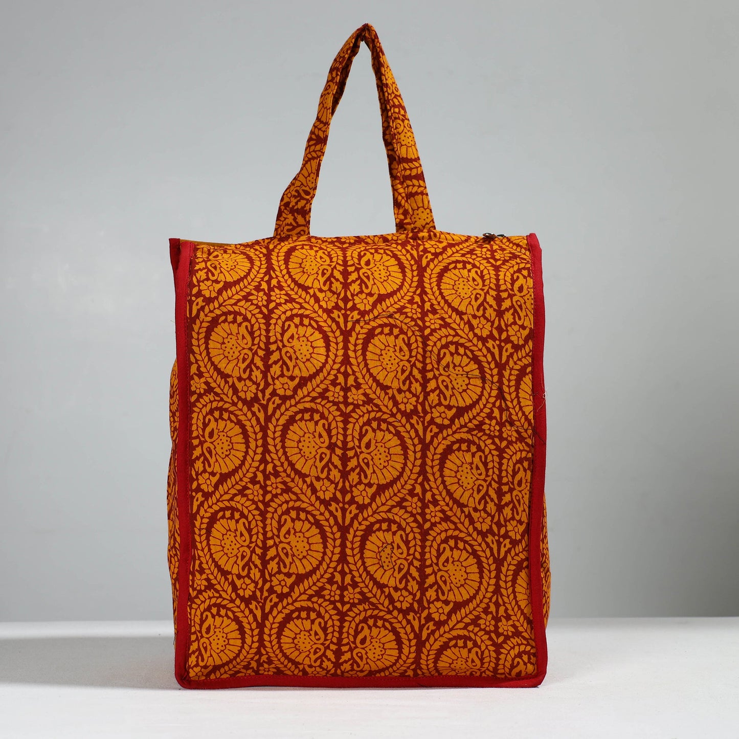 Orange Handcrafted Cotton Shopping Bag 09