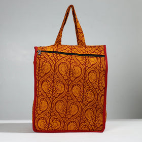 Orange Handcrafted Cotton Shopping Bag 09