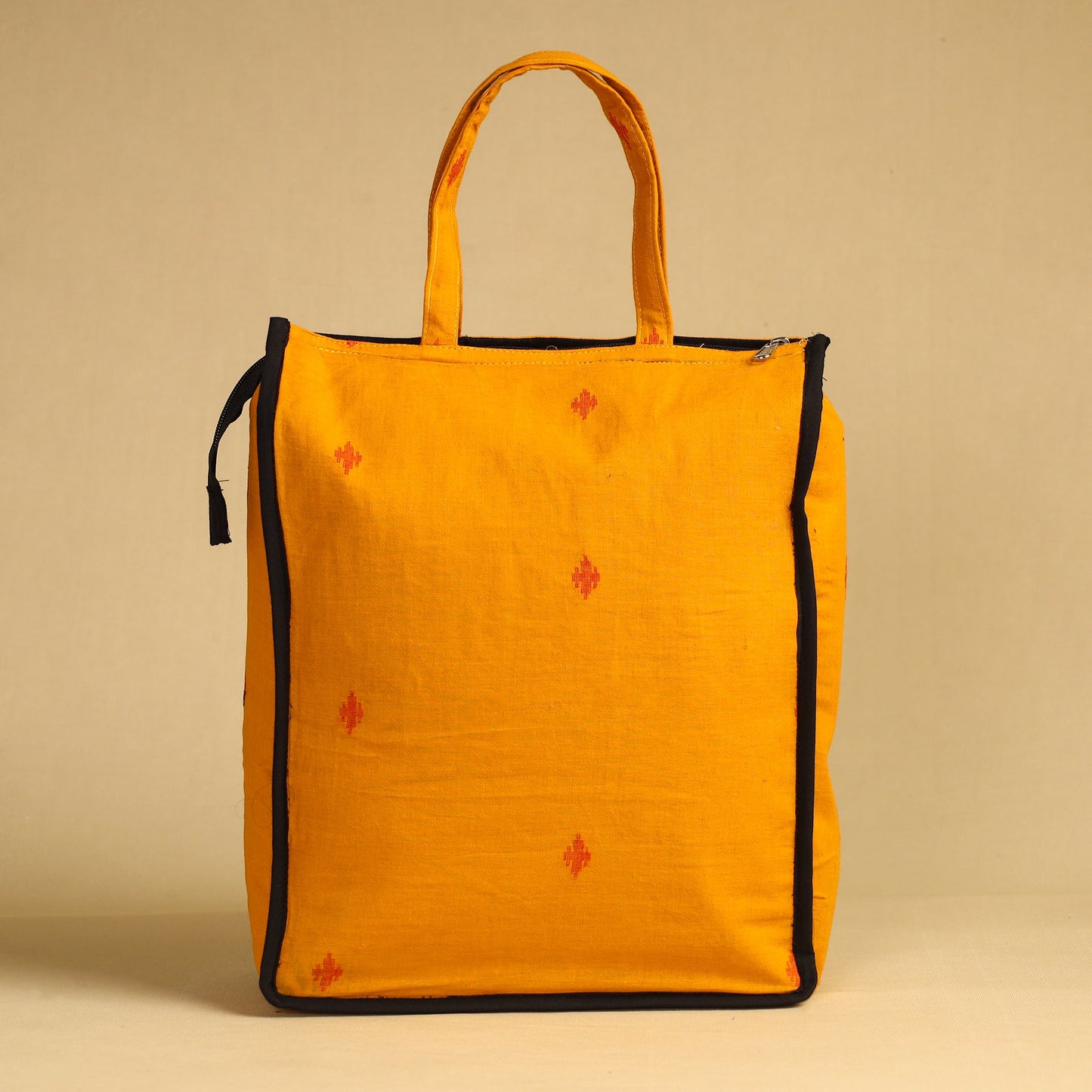 orange Handcrafted Cotton Shopping Bag 09