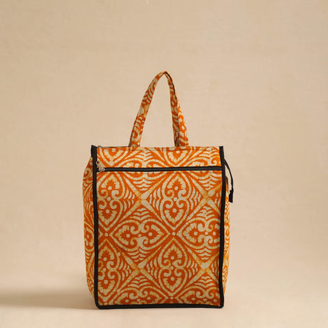  Orange Handcrafted Cotton Shopping Hand Bag 