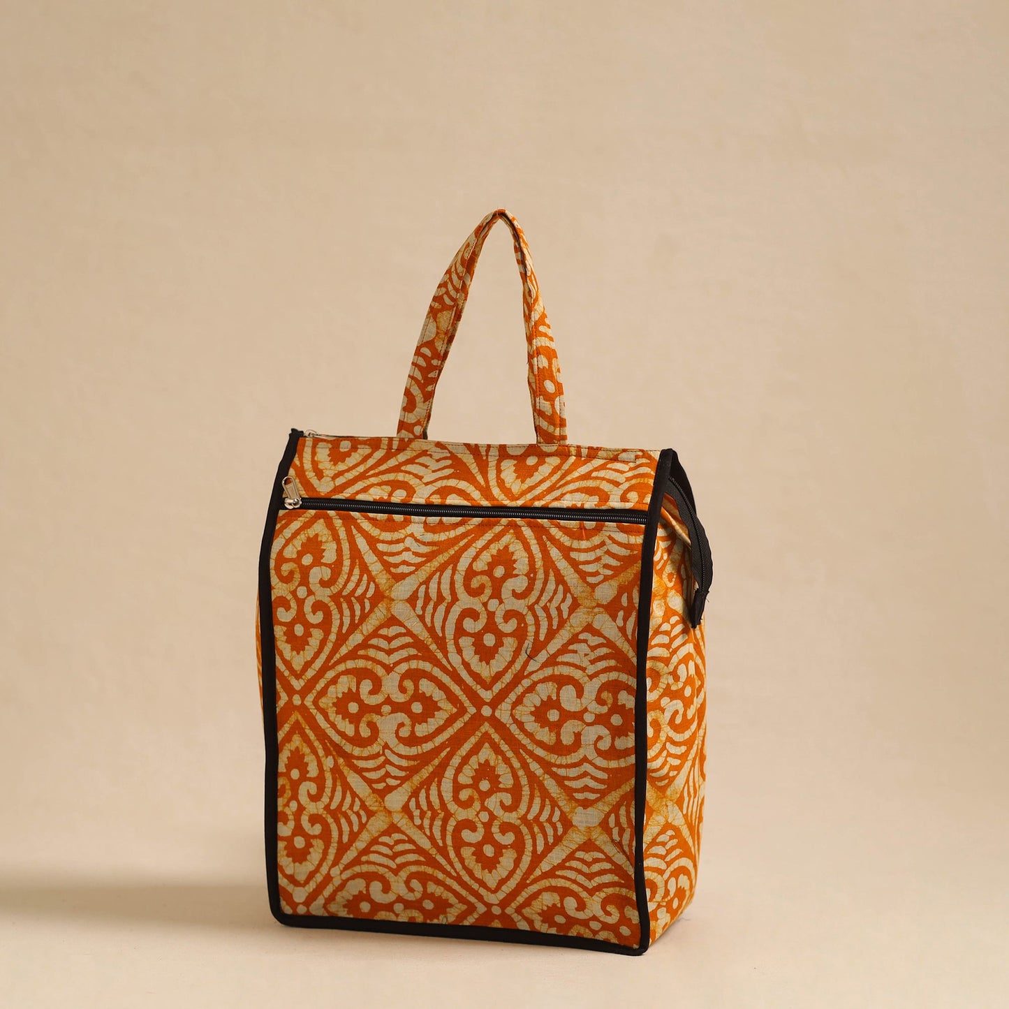  Orange Handcrafted Cotton Shopping Hand Bag 